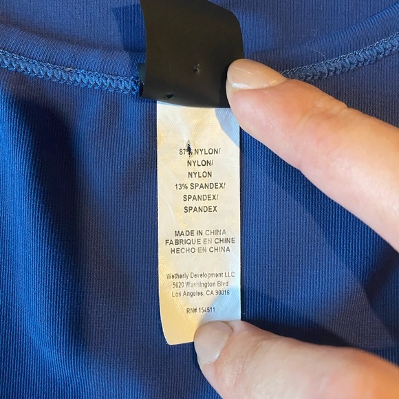 BADGLEY MISCHKA Sport Navy Metallic Linear Tank Top, Size M - Picture 3 of 7